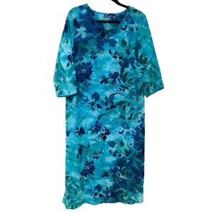 Phool Maxi Dress‎ Women L Watercolor Floral Forest Purple Green Y2K Lighweight